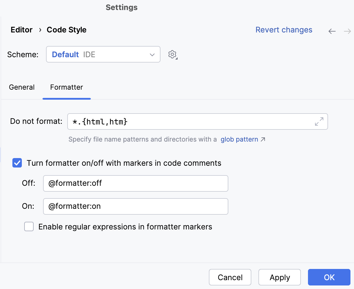 Specifying a glob pattern for excluding files from reformatting Specifying a glob pattern for excluding files from reformatting