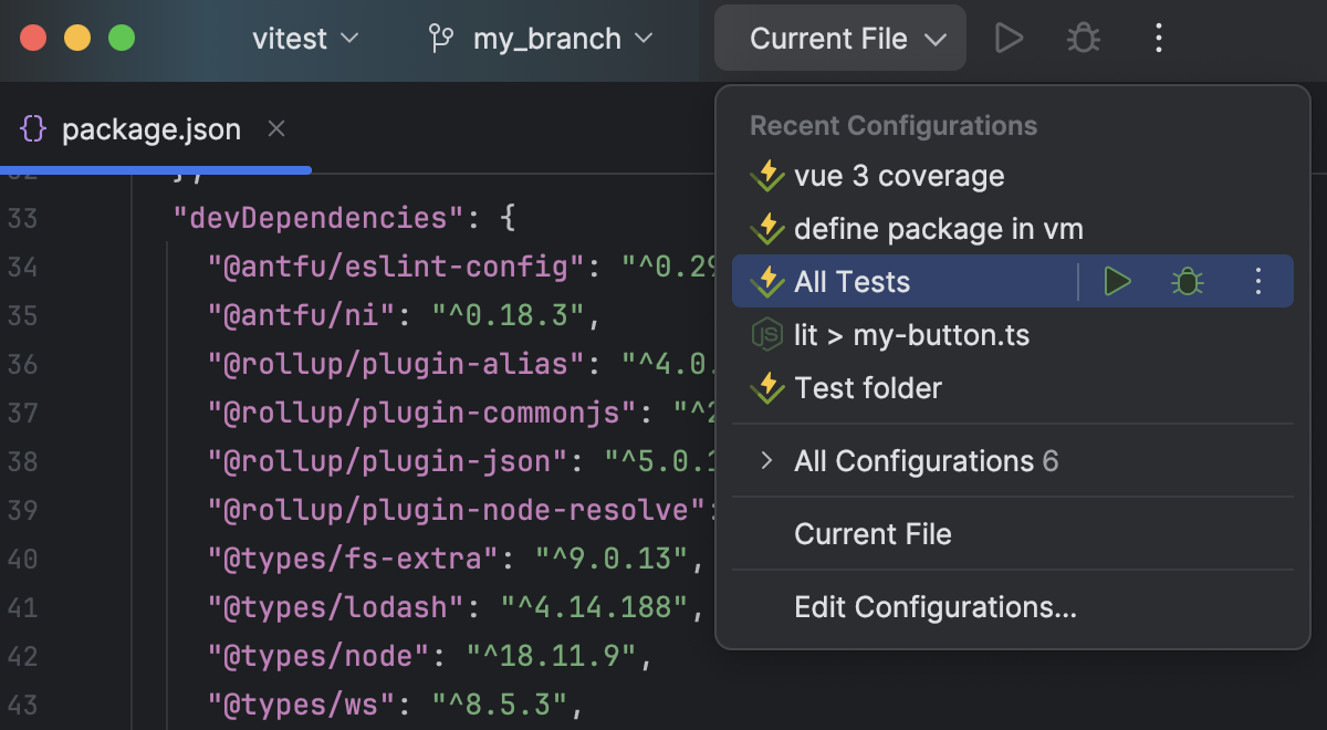 Vitest | WebStorm Documentation