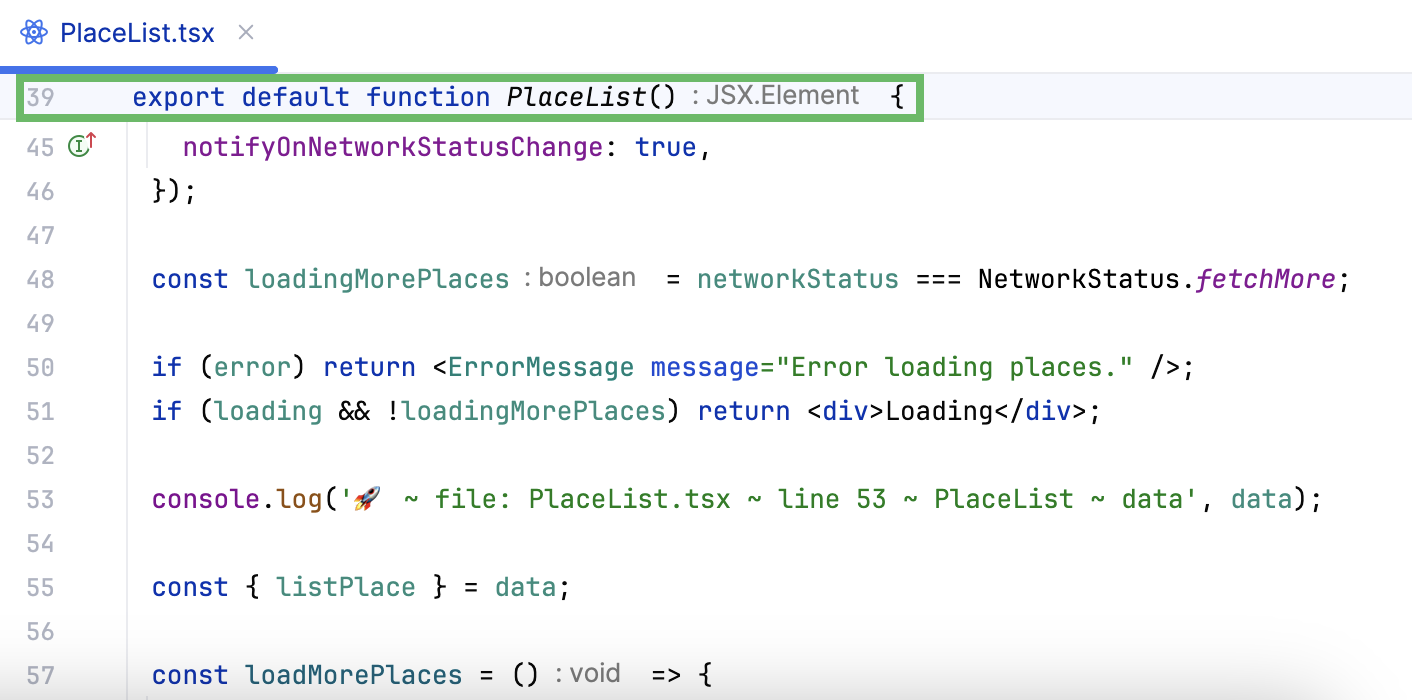 WebStorm:编辑器中的粘性行