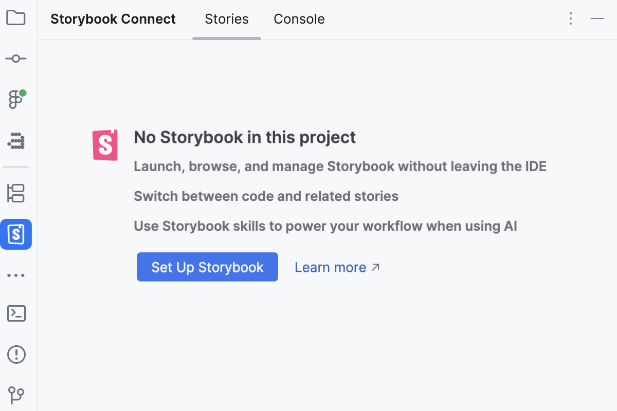 Set up Storybook Connect wizard - start Set up Storybook Connect wizard - start