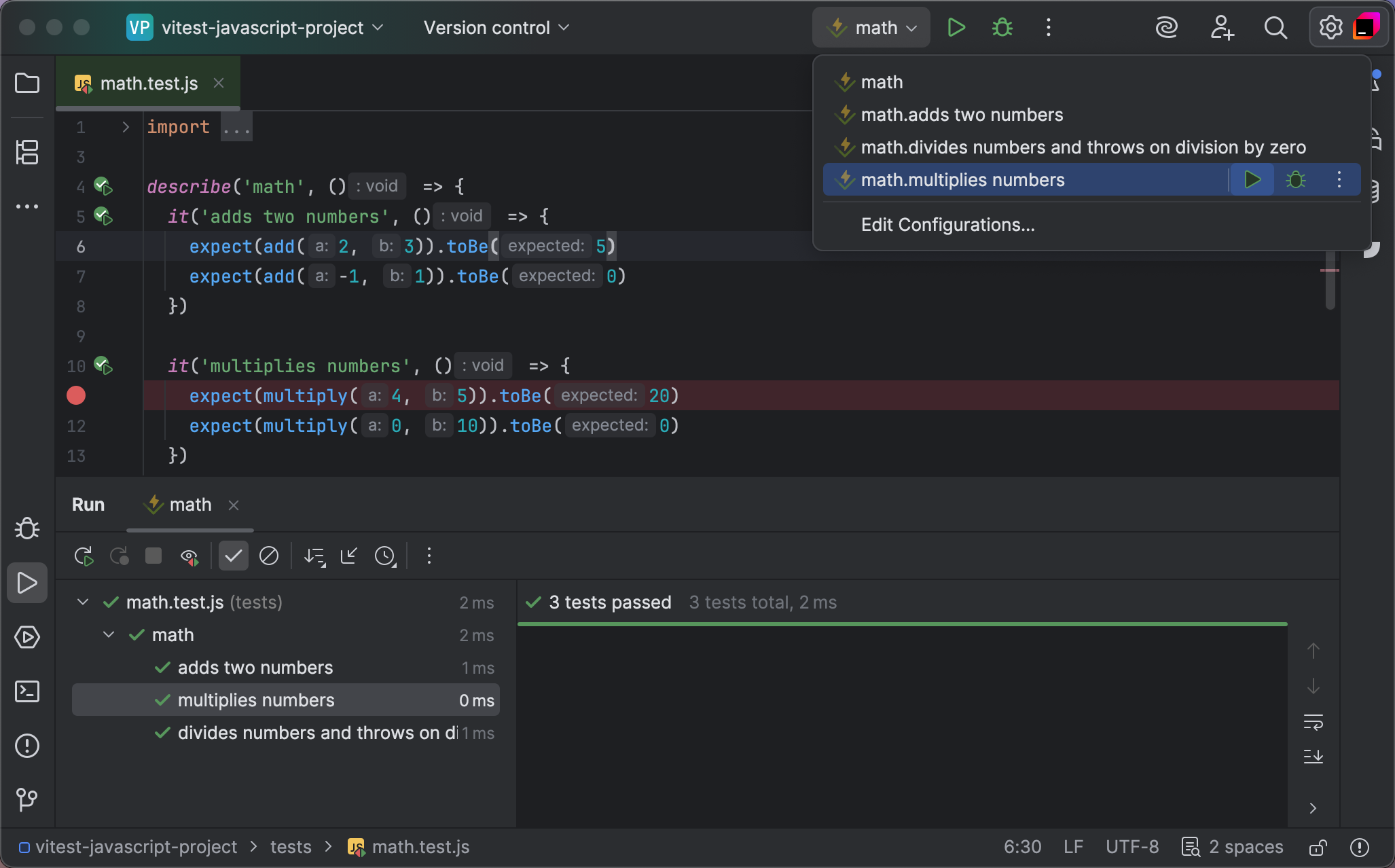 Vitest | WebStorm Documentation
