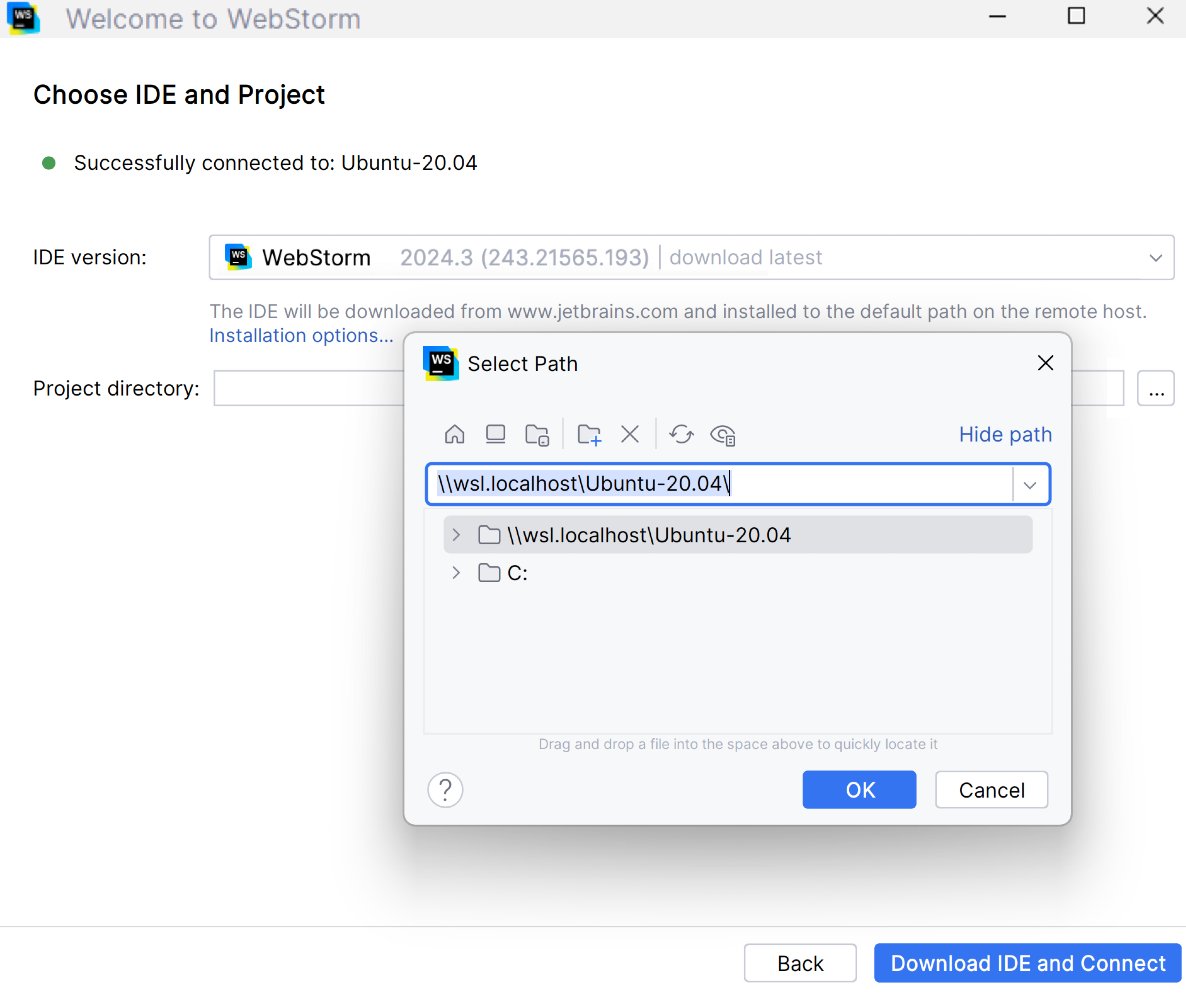 Choose the IDE version and a project Choose the IDE version and a project