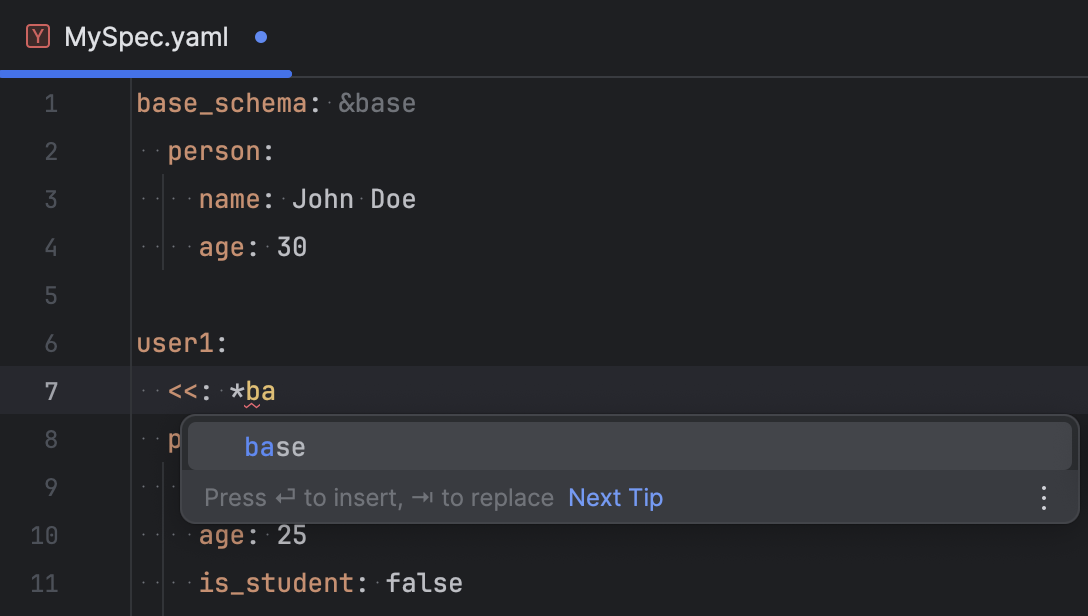 YAML | PyCharm 文档