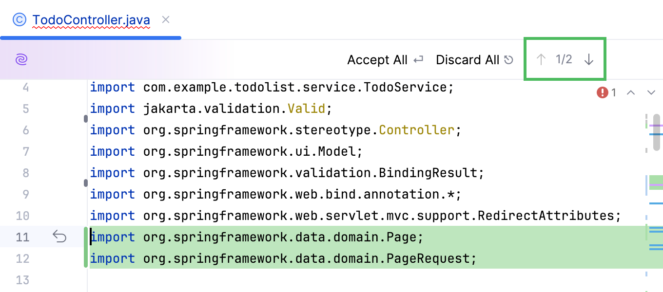 Review the changes Review the changes