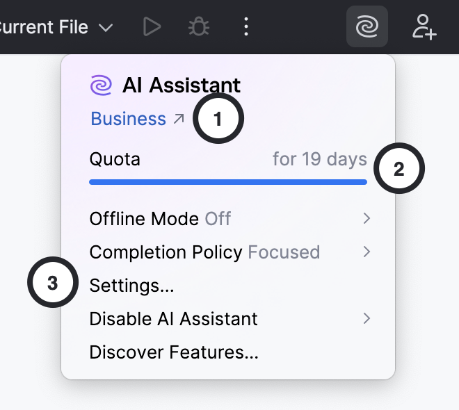 JetBrains AI key settings JetBrains AI key settings