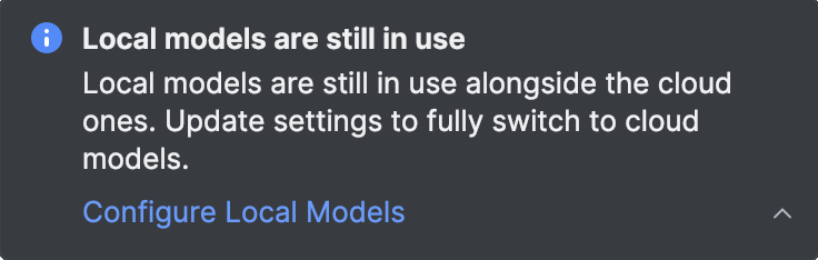 Notification about local models usage