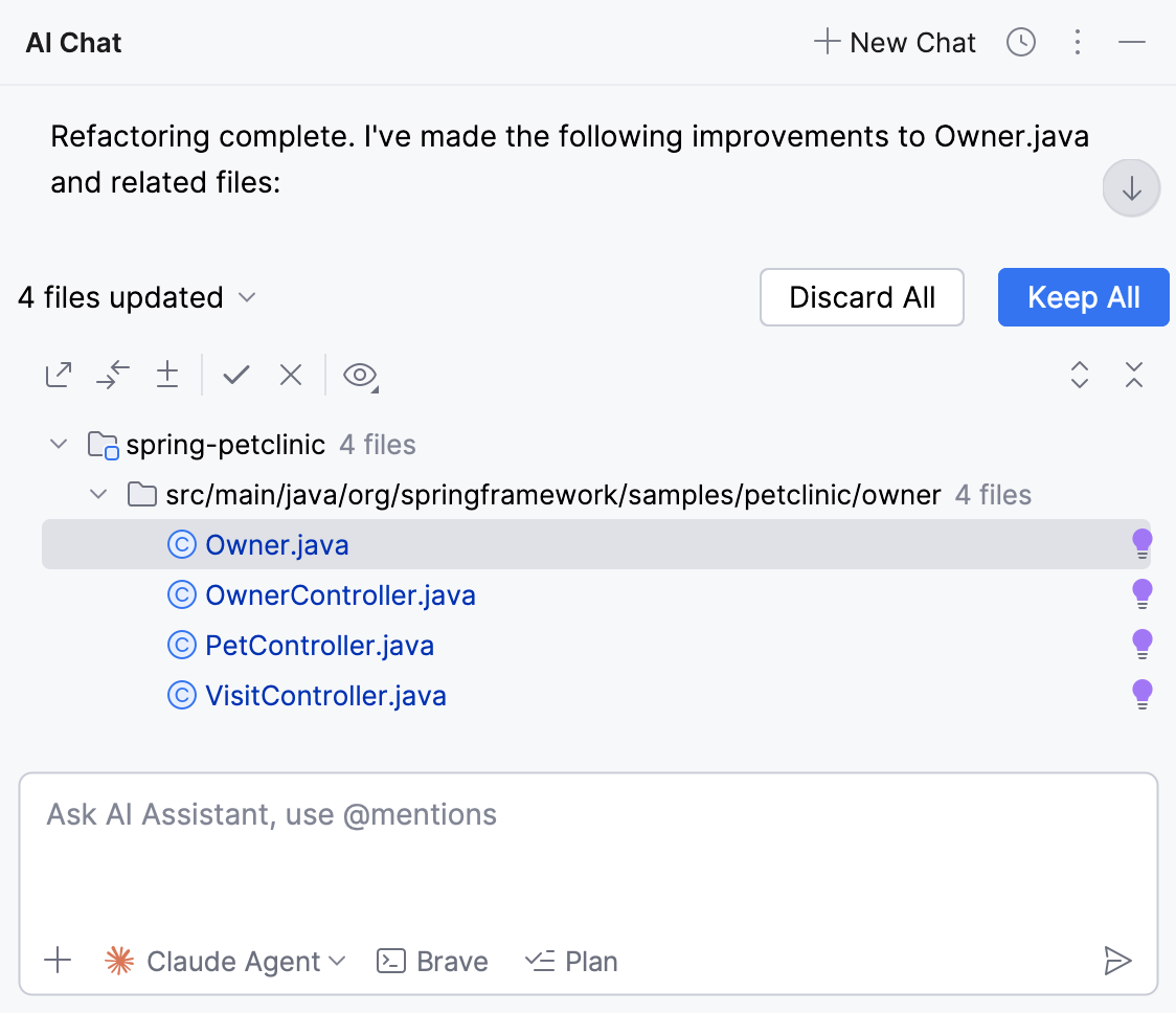 Process the response