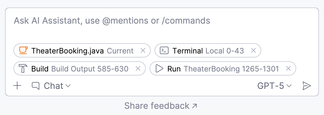 Selection is added to chat Selection is added to chat