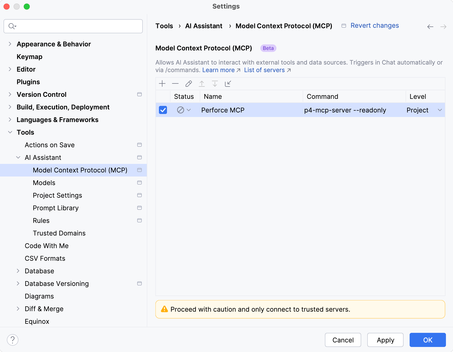 Start Perforce MCP server