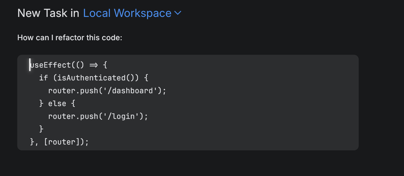 Adding a code snippet to the task Adding a code snippet to the task