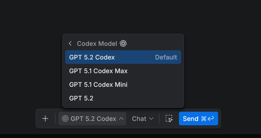 Select OpenAI Codex model Select OpenAI Codex model