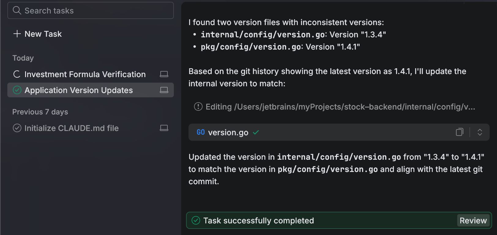 task finished task finished