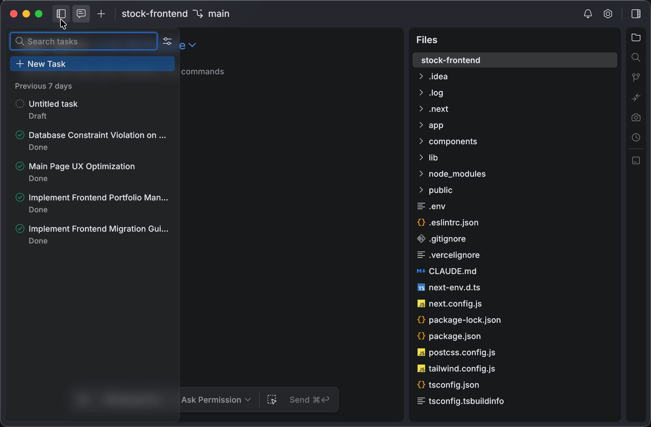 View the list of tasks View the list of tasks