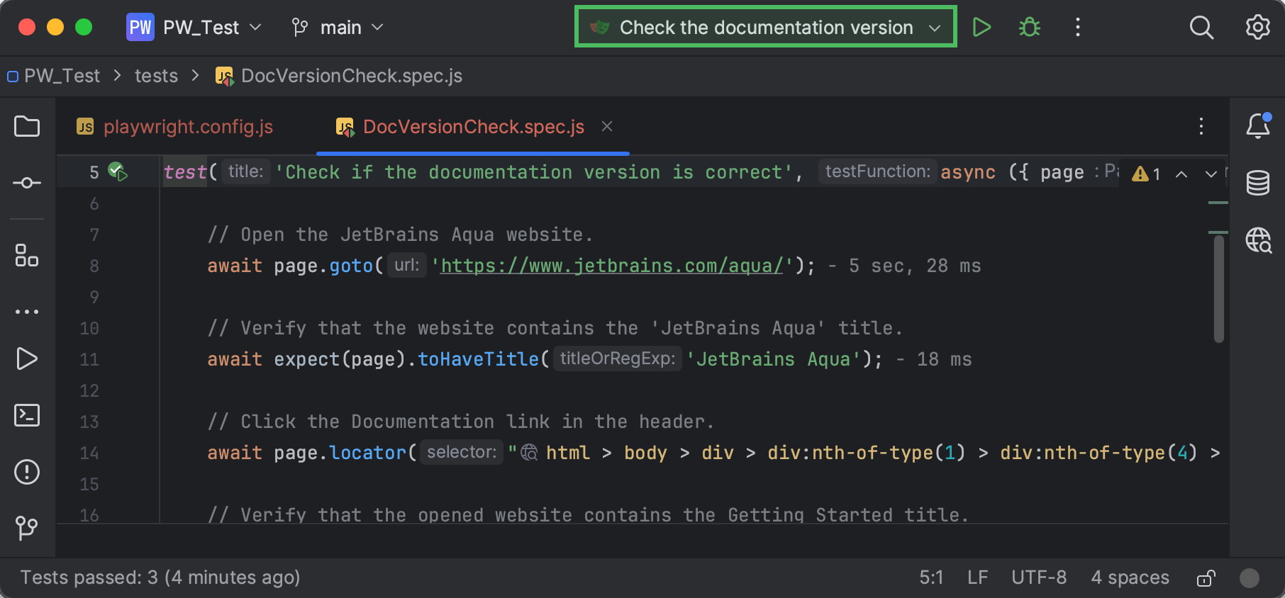 Start the debugger session | Aqua Documentation