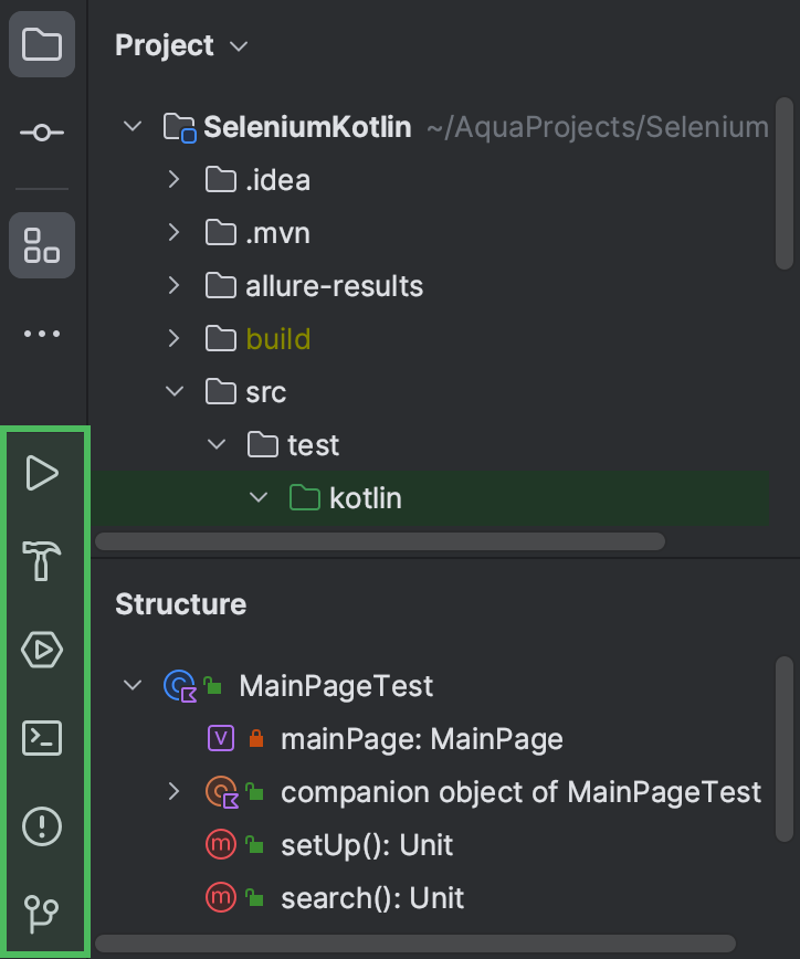 Tool windows aqua documentation