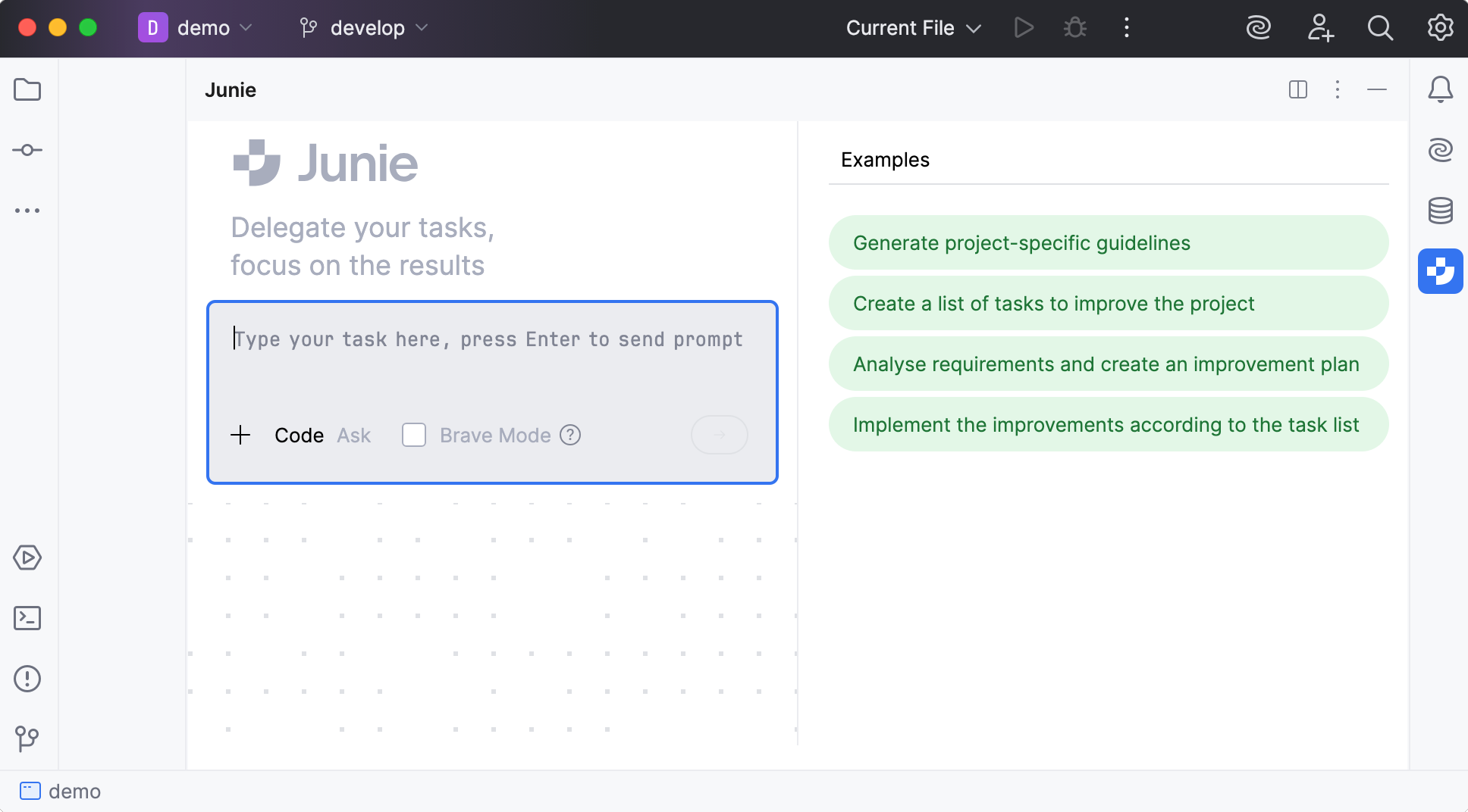 Junie tool window