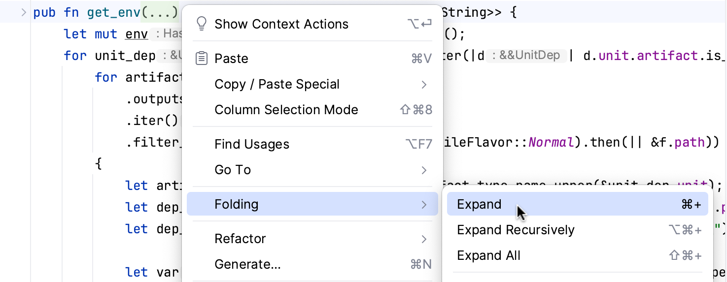 Work with source code RustRover Documentation