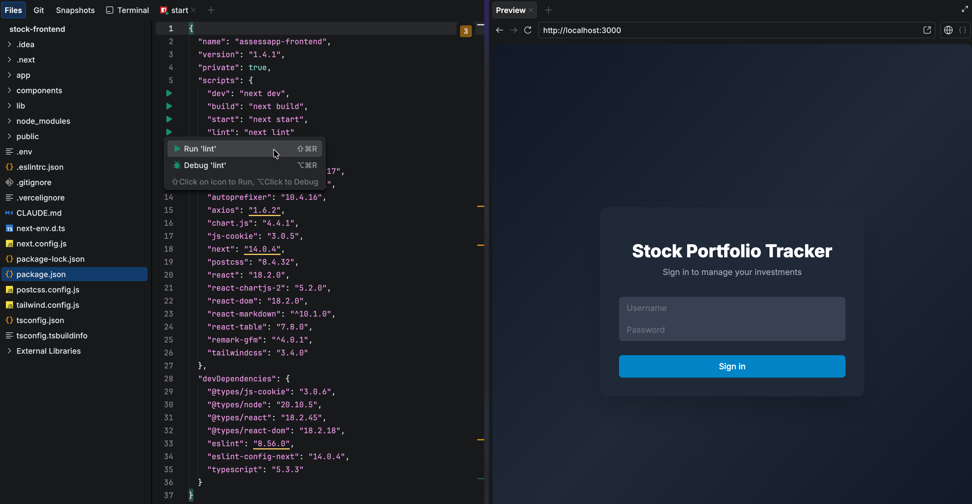 Web preview in JetBrains Air Web preview in JetBrains Air