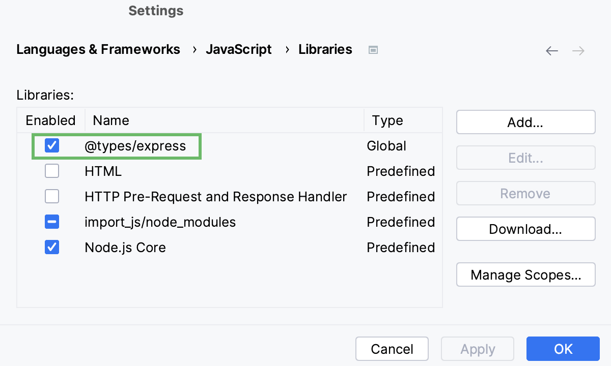Configure JavaScript libraries | Aqua Documentation