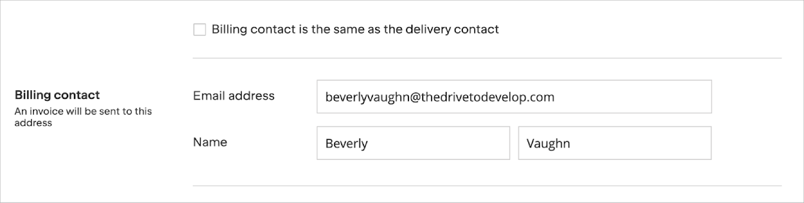 Add Billing Contact Add Billing Contact