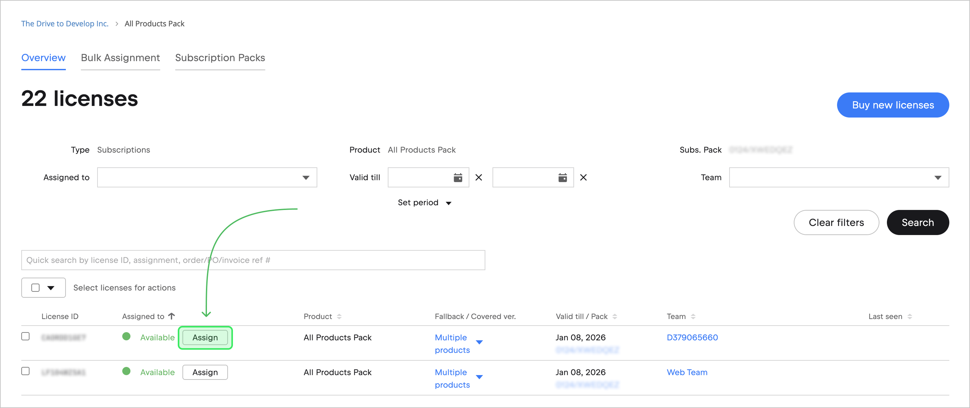 Assign Button Highlighted Assign Button Highlighted
