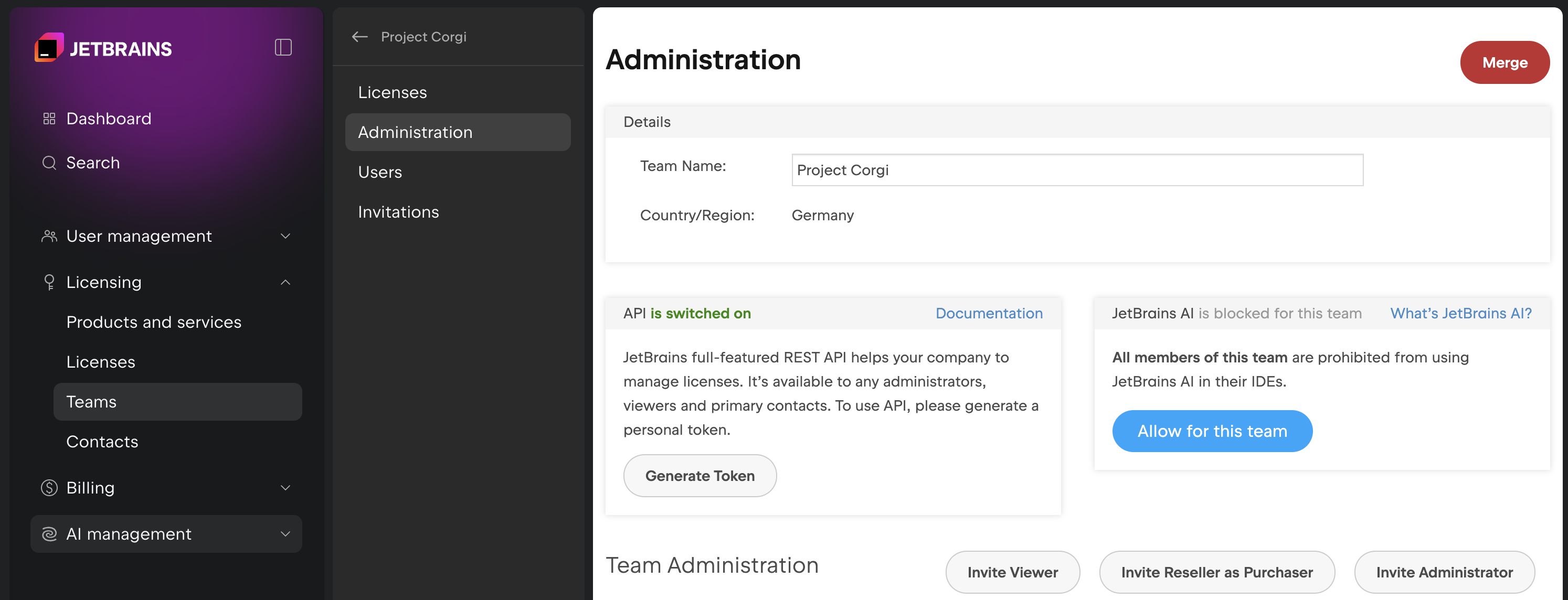 Allow JetBrains AI for a team Allow JetBrains AI for a team