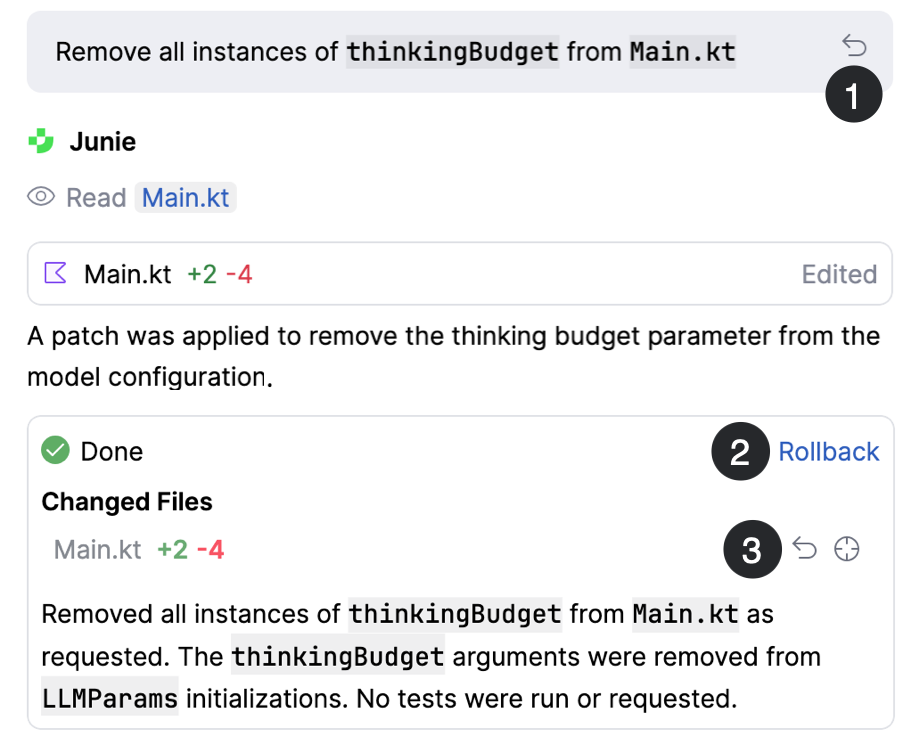 Junie-generated code through AI Assistant