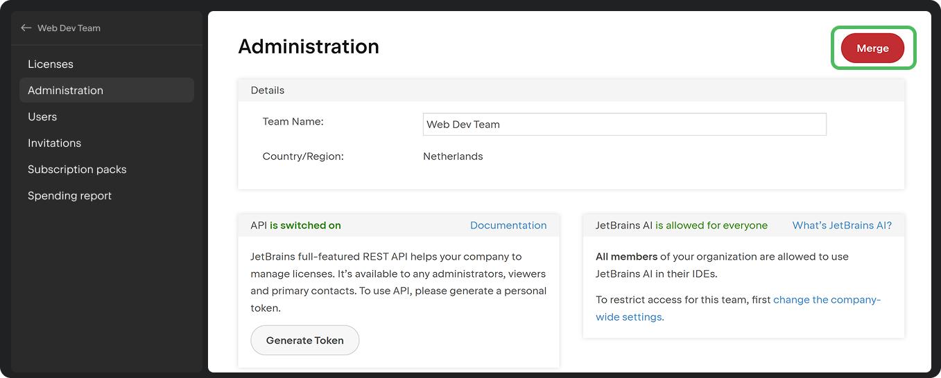 Merge Button Highlighted Merge Button Highlighted