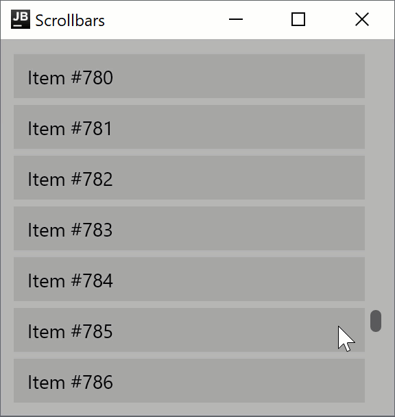 Lazy scrollbar