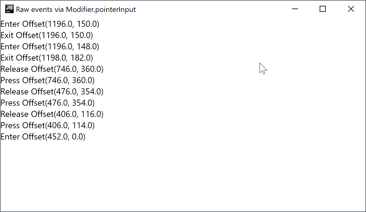 Raw events via Modifier.pointerInput