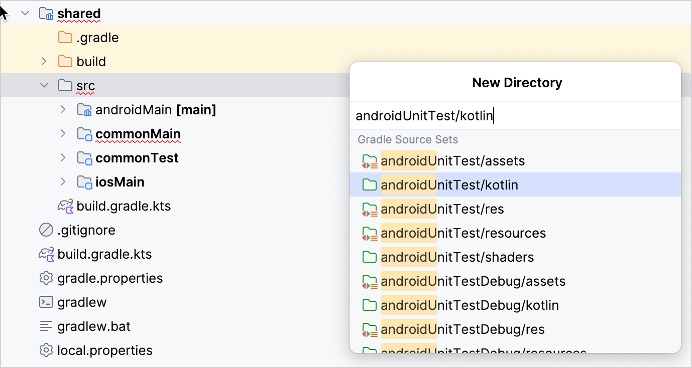 Creating Android test directory