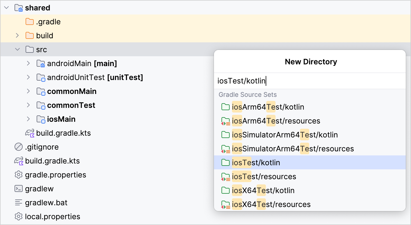 Creating iOS test directory