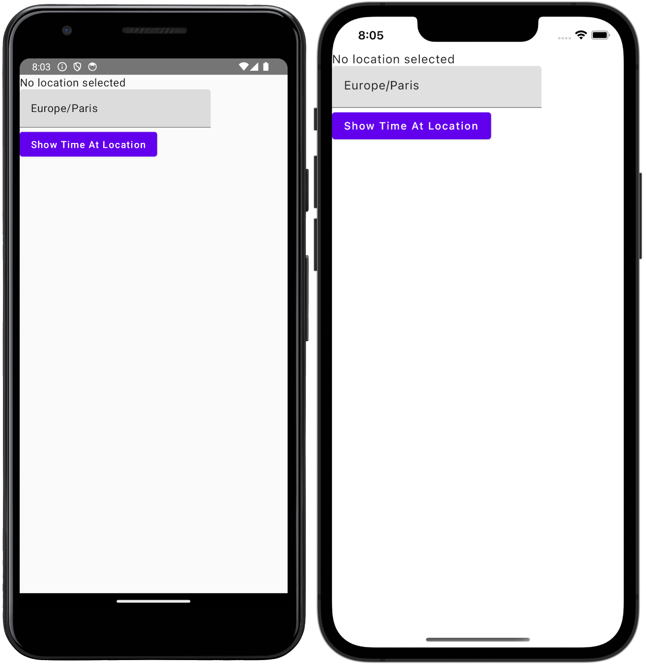 User input in the Compose Multiplatform app on Android and iOS