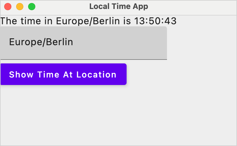 Time display in the Compose Multiplatform app on desktop