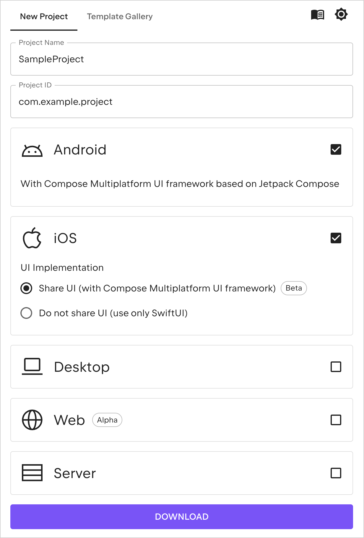 Kotlin Multiplatform wizard