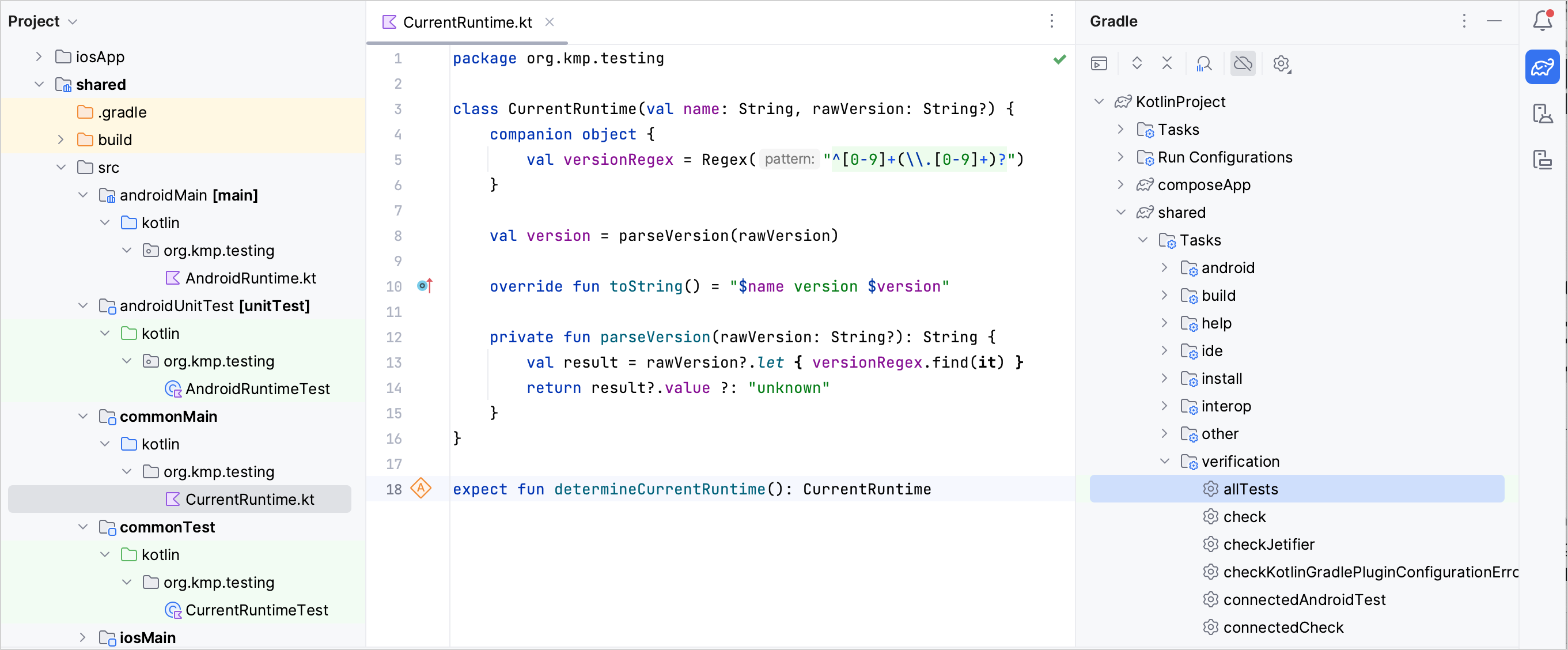 Gradle test tasks