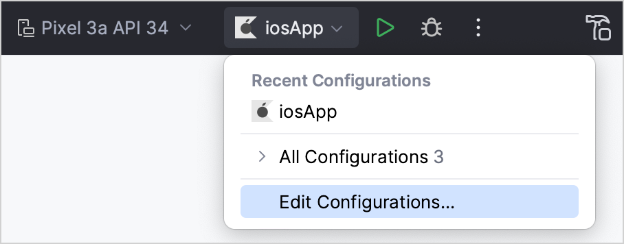 Edit run configurations