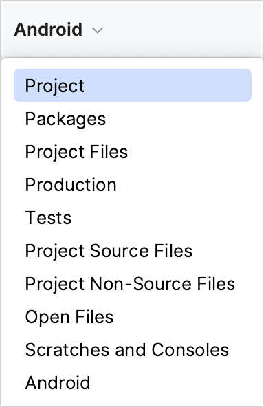 Select the Project view