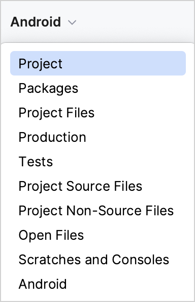 Select the project view