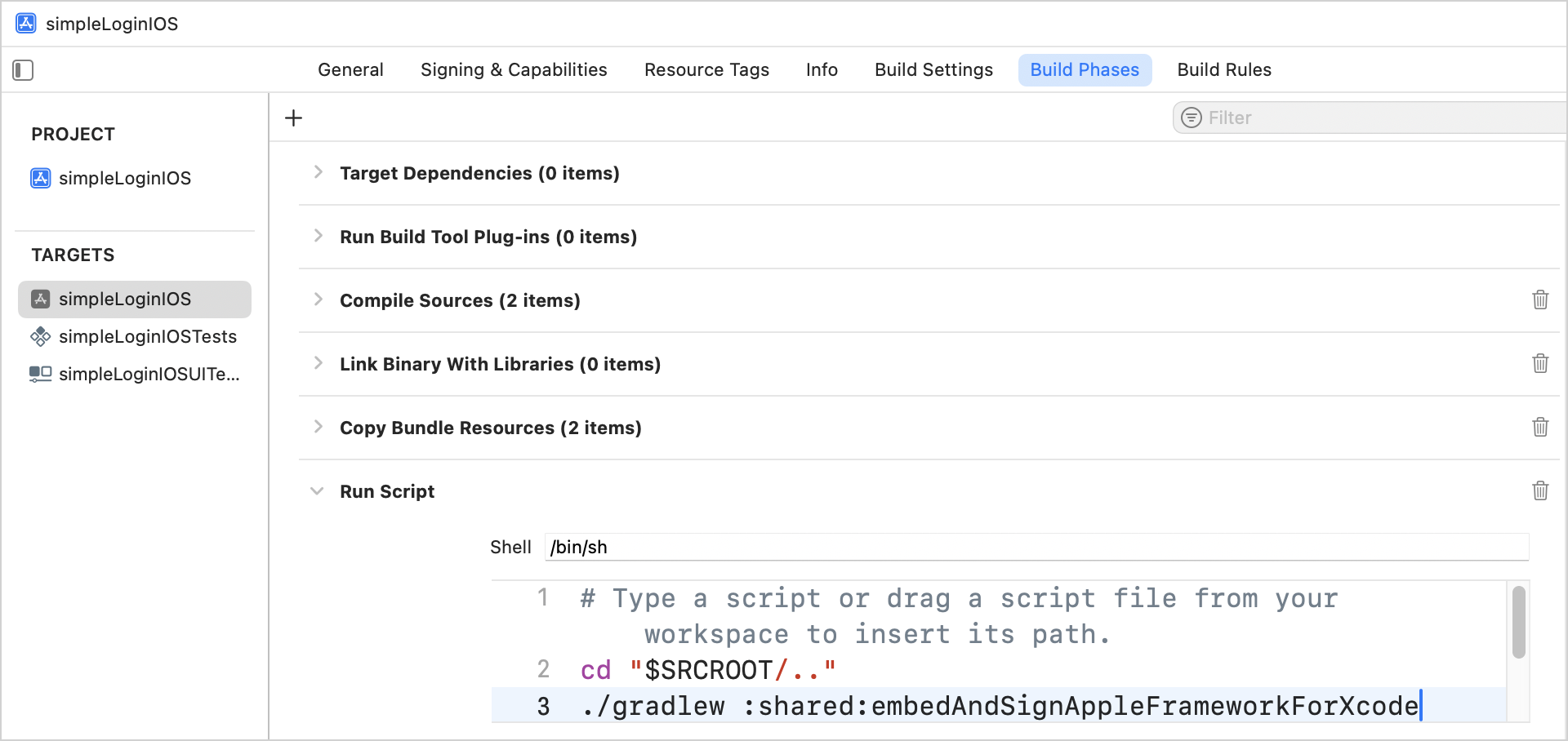 Add the script