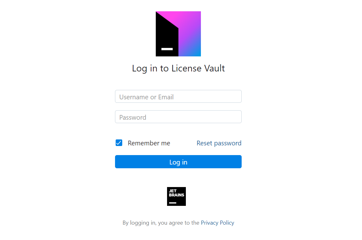 Login window with Hub auth module enabled