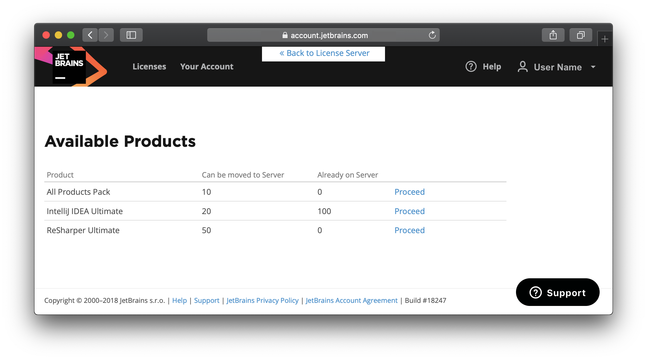 jetbrains products local license server