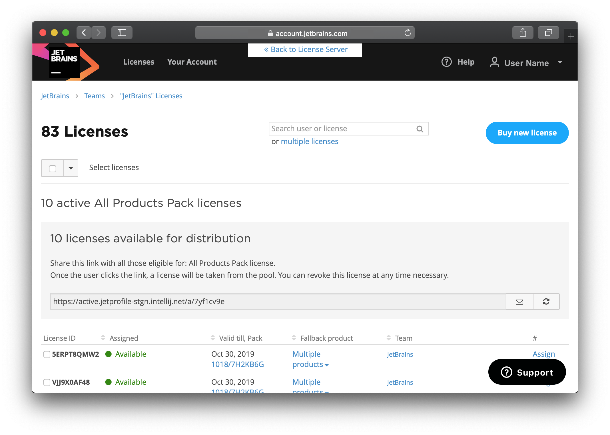 jetbrains rider license license server