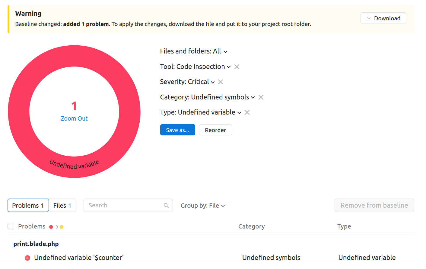 The Baseline tab overview