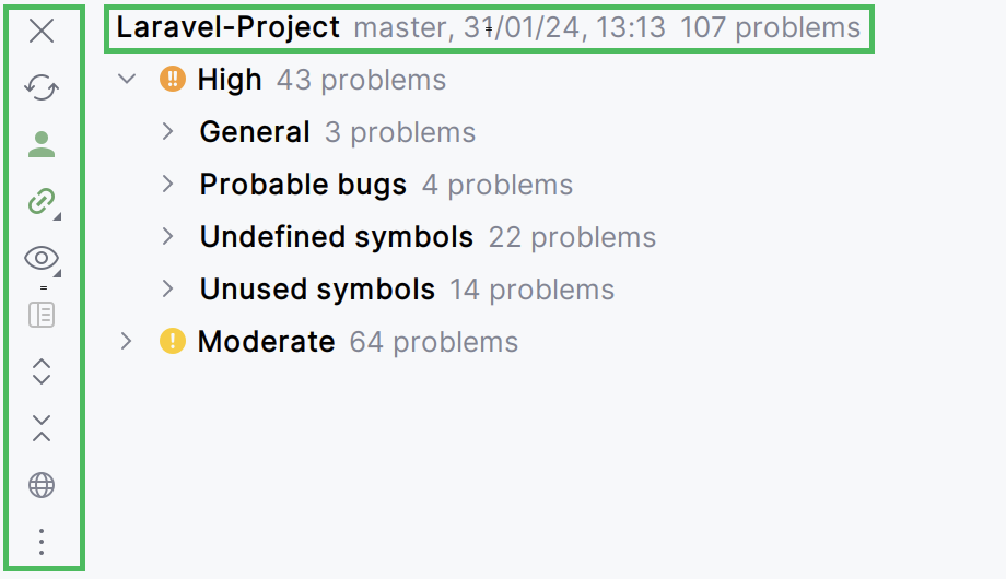 Functionalities of the Server-Side Analysis tool window