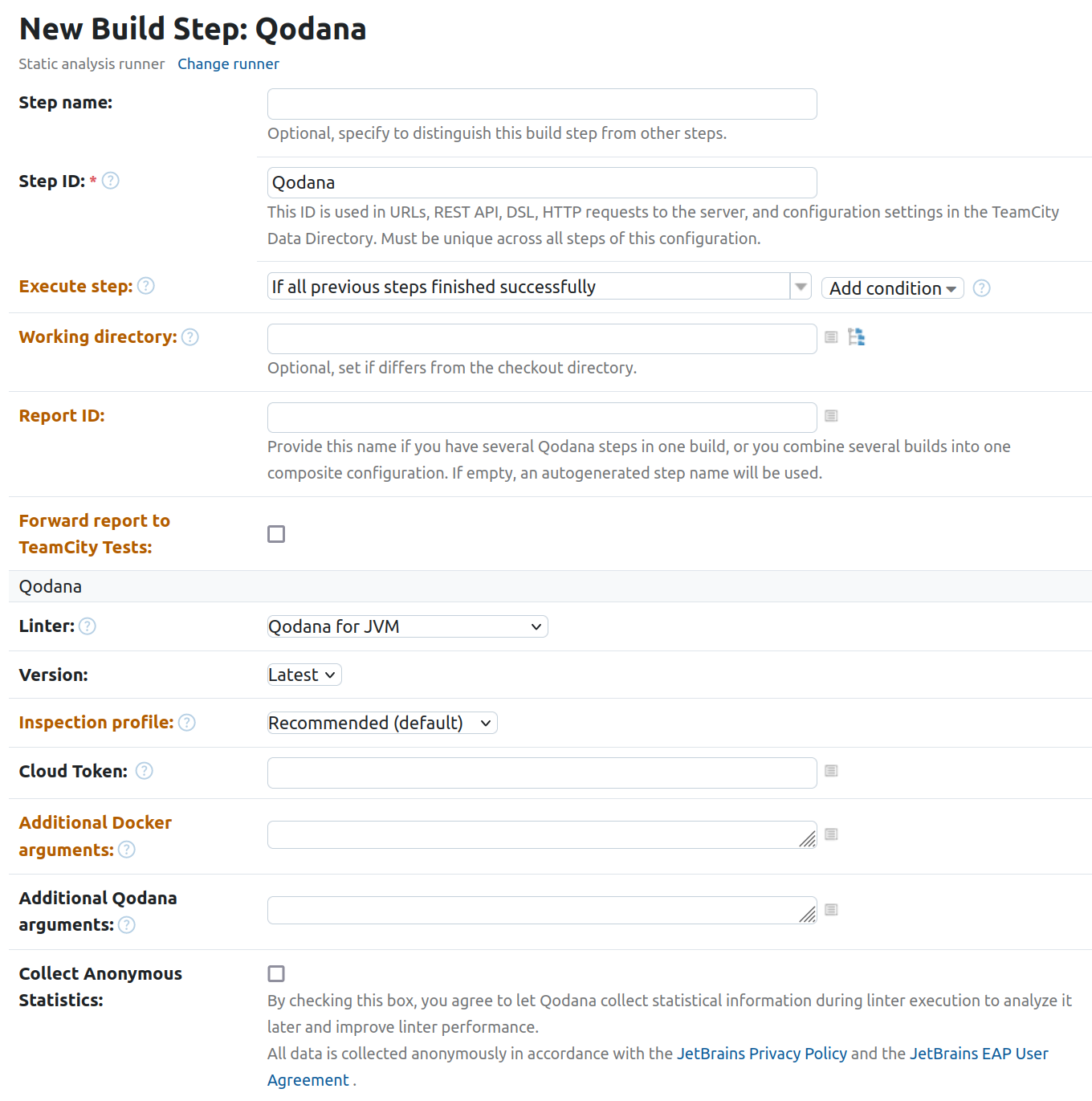 Configuring the Qodana runner