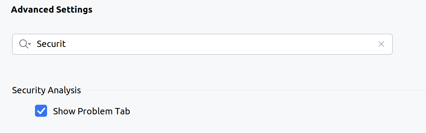 Configuring the Security Analysis tab