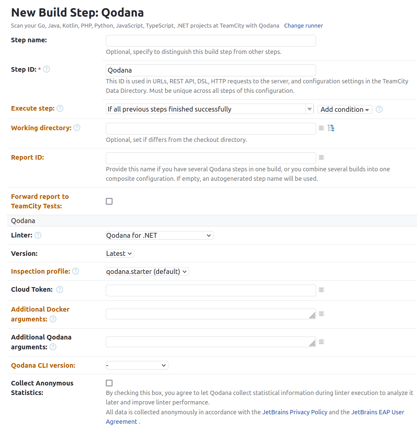 Configuring the Qodana runner