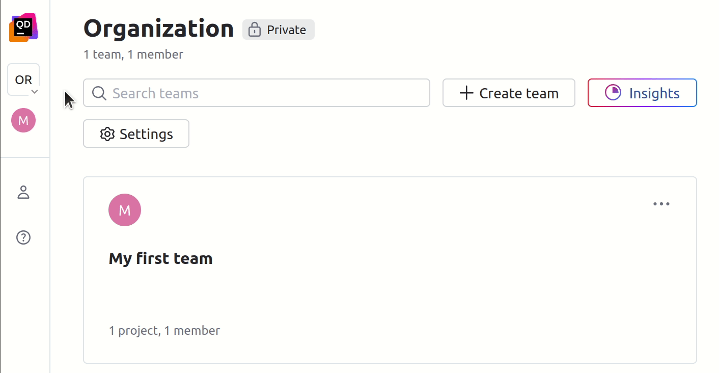 Creating an organization