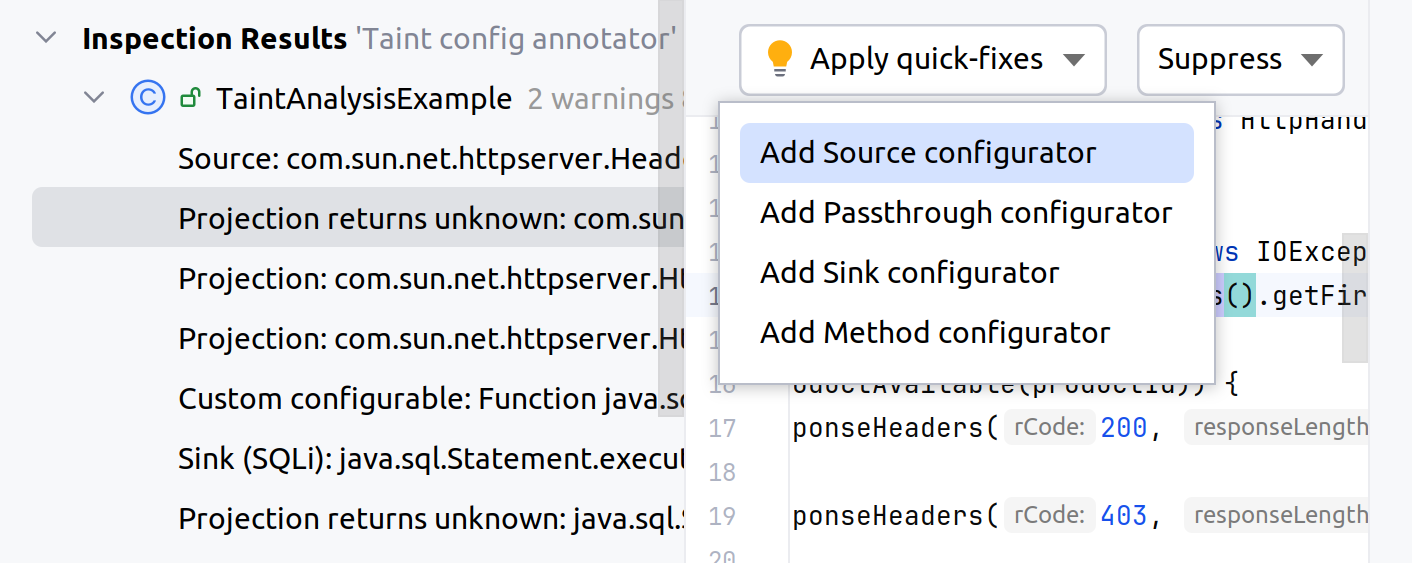 Applying quick-fixes